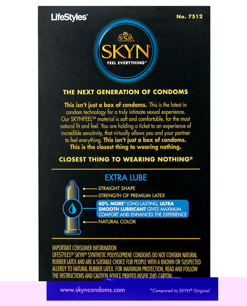 Lifestyles SKYN Elite Extra Lubricated Condoms - Box of 12