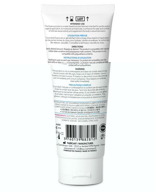 EXSENS of Paris Personal Water Based Lubricant - Pure Aqua