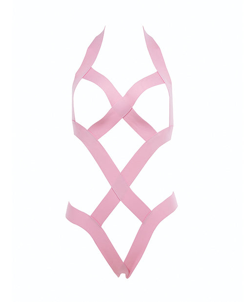 Kitten Obsession Strappy Open Cup Teddy Pink O/S