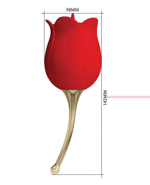 Pretty Love Licking Rose Lover Dual Ended Vibrator - Rose