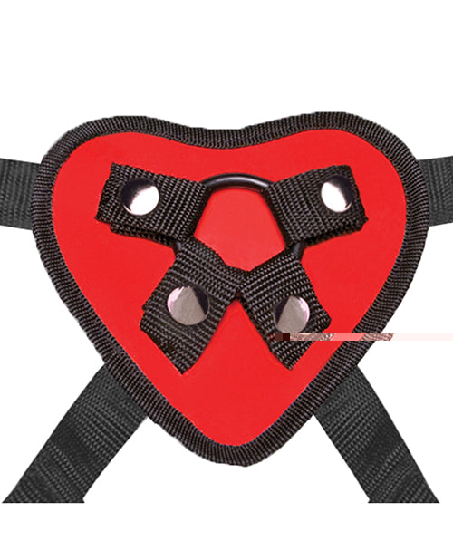 Lux Fetish Red Heart Strap On Harness Set