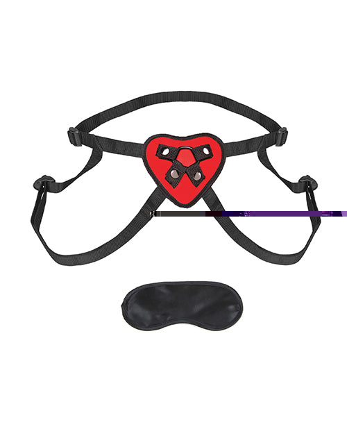 Lux Fetish Red Heart Strap On Harness Set