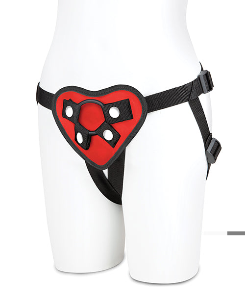 Lux Fetish Red Heart Strap On Harness Set