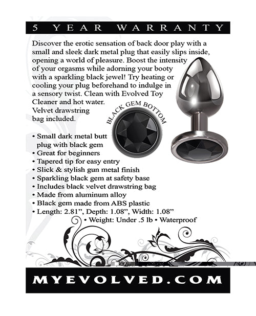 Evolved Black Gem Anal Plug - Small