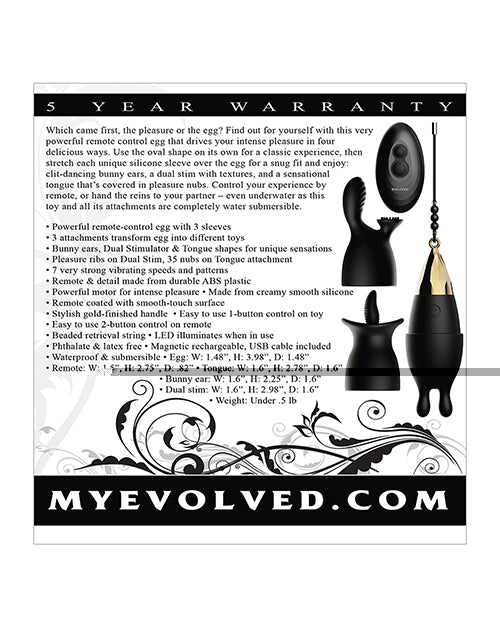 Evolved Egg Citement Rechargeable Bullet - Black/Gold