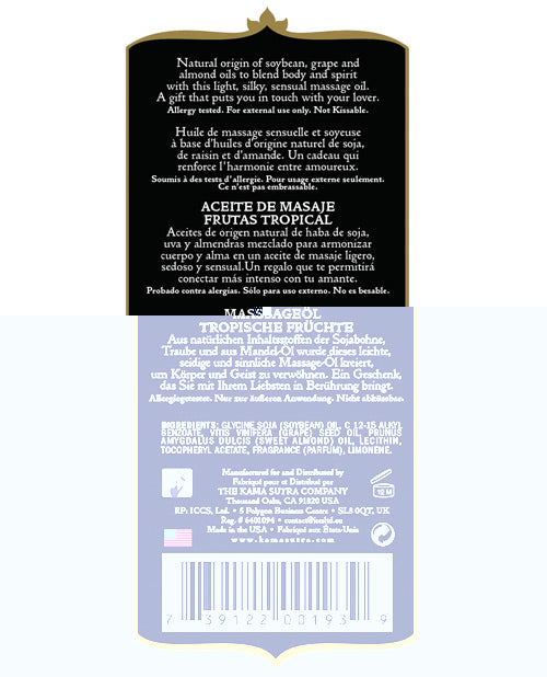 Kama Sutra Naturals Massage Oil - Tropical Fruits