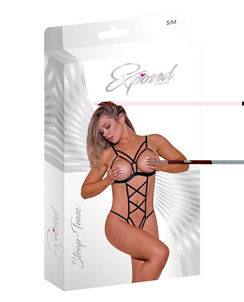 Strap-Tease Cupless & Crotchless Teddy Black L/XL