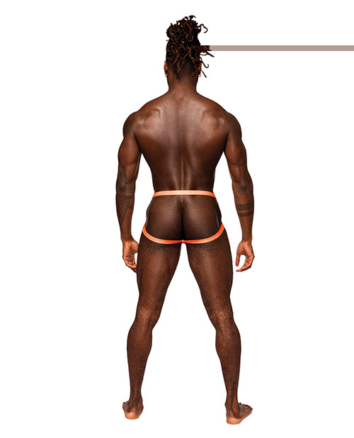 'rude Awakening Mesh Ring Jock Neon Orange S/m