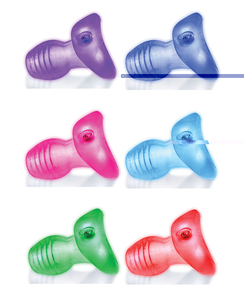 Oxballs Glowhole 1 Hollow Buttplug w/LED Insert Small - Clear