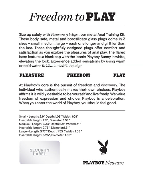 Playboy Pleasure Pleasure 3 Ways Butt Plugs