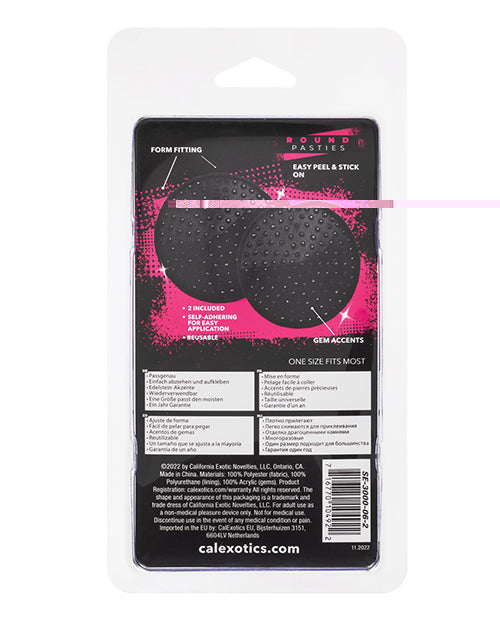 Radiance Round Pasties Black O/S