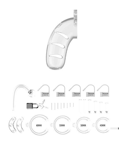 Shots Man Cage 4.5" Cock Cage w/Plug 11 - Clear