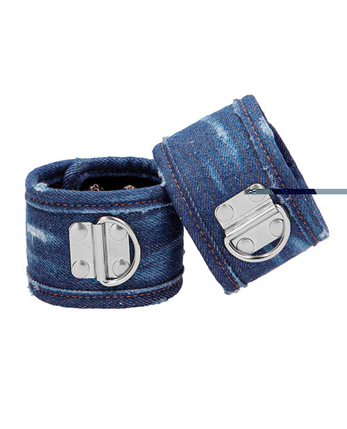 Shots Ouch Demin Handcuffs - Blue