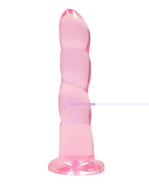 Shots RealRock Crystal Clear Non Realistic 7" Dildo - Pink