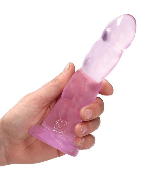 Shots RealRock Crystal Clear Non Realistic 7" Dildo - Pink