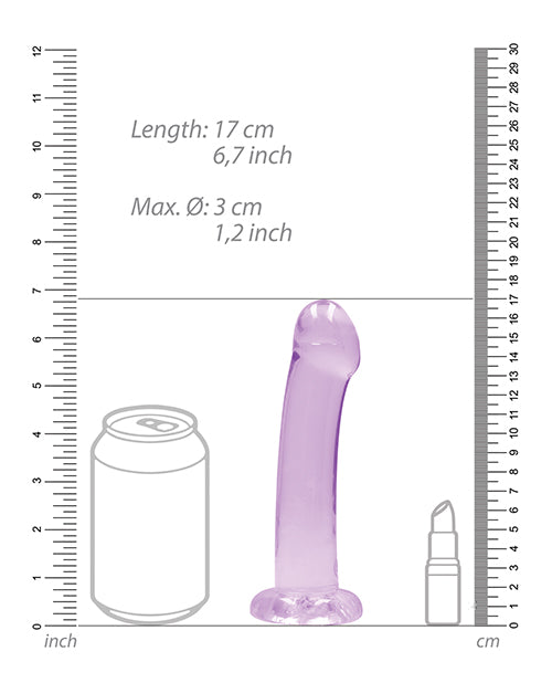 Shots RealRock Crystal Clear 7" Dildo - Purple