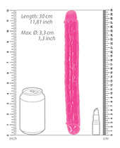 Shots RealRock 12" Double Dong Glow in the Dark - Neon Pink
