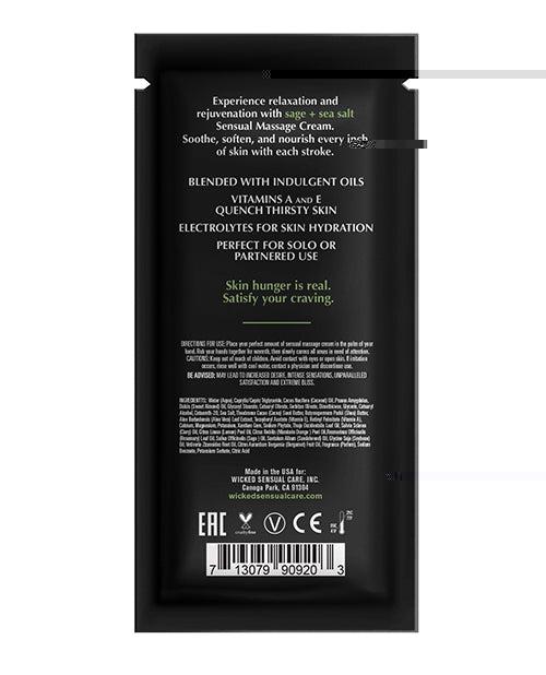 Wicked Sensual Care Sage & Sea Salt Massage Cream - .34 oz