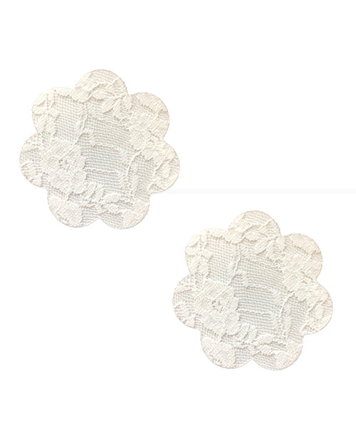 Neva Nude Lace Petal Flower Pasties - White O/S