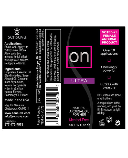 ON Natural Arousal Oil For Her - Ultra 5 ml Bottle