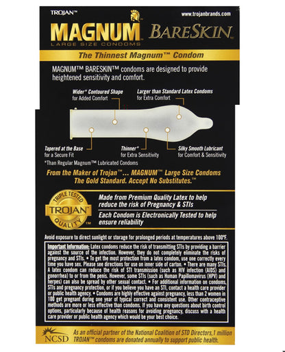 Trojan Magnum Bareskin Condoms - Box of 10