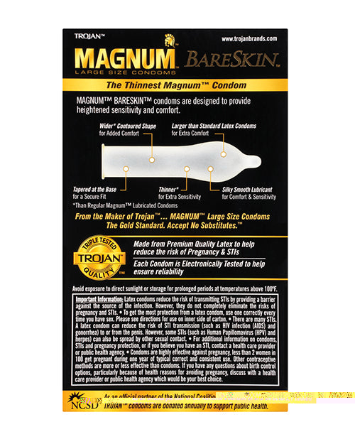 Trojan Magnum Bareskin Condoms - Box of 10