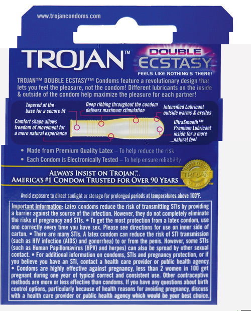 Trojan Double Ecstasy Condom - Box of 3