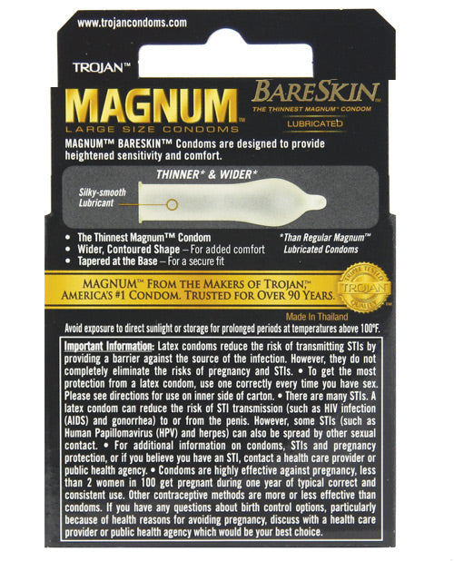 Trojan Magnum Bareskin Condoms - Pack of 3