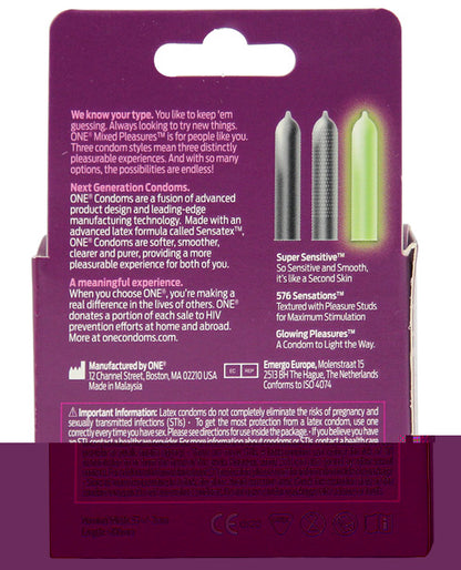 One Mixed Pleasures Condoms - Box of 3