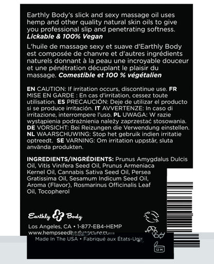 Earthly Body Edible Massage Oil - 8 oz Pineapple