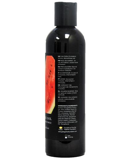 Earthly Body Edible Massage Oil - 8 oz Watermelon