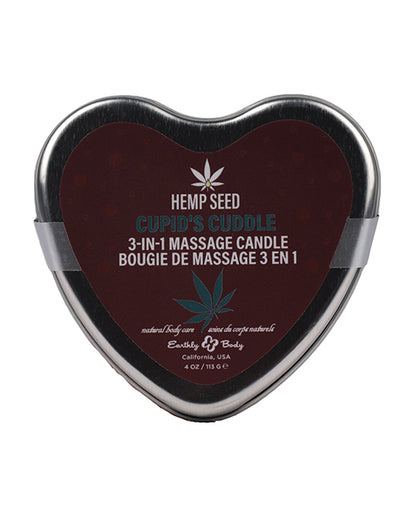 Earthly Body 3 in 1 Massage Heart Candle - 4 oz Cupids Cuddle