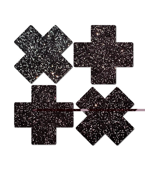 Pastease Premium Petites Sparkle Plus X - Black O/S Pack of 2 Pair