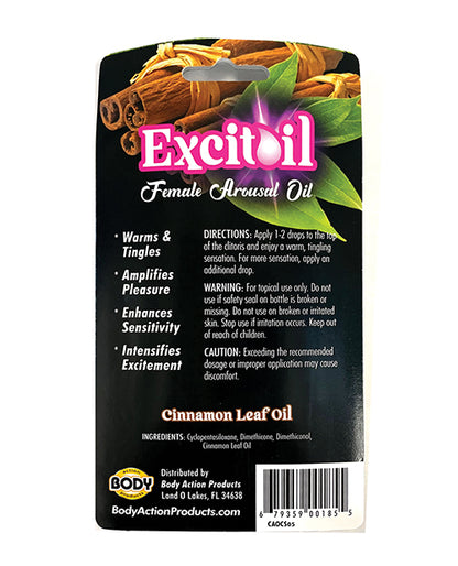 Body Action Excitoil Cinnamon Arousal Oil - .5 oz Bottle Carded