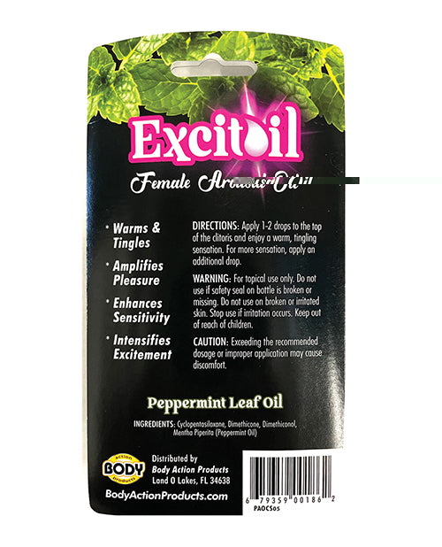 Body Action Excitoil Peppermint Arousal Oil - .5 oz Bottle Carded