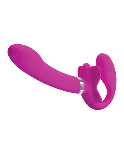 Pretty Love Valerie Vibrating Strapless Strap On - Fuchsia