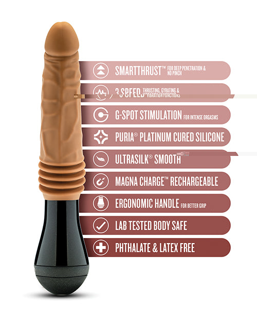 Blush Dr. Skin Silicone Dr. Arthur Thrusting Gyrating Vibrating Dildo - Tan