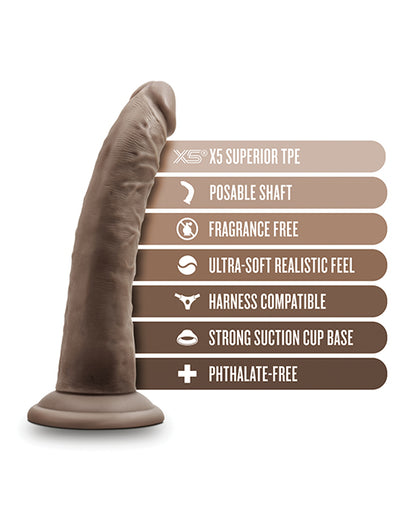 Blush Dr. Skin Plus 7" Posable Dildo - Chocolate