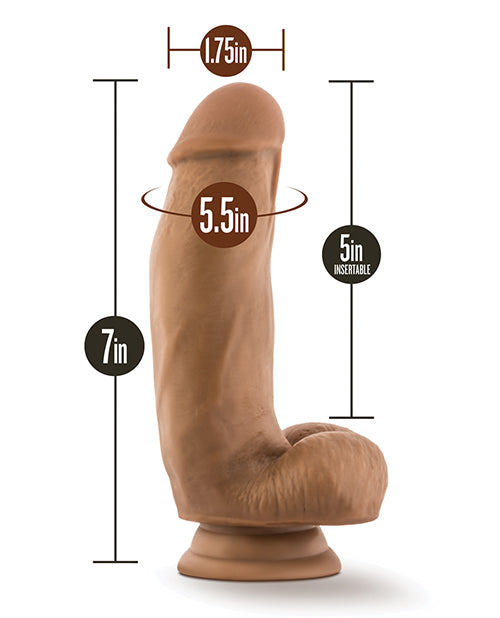 Blush Dr. Skin Silicone Dr. Samuel 7" Dildo w/Balls - Mocha