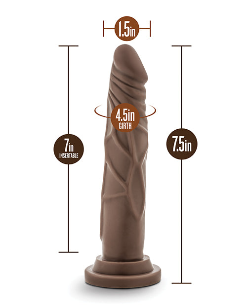 Blush Dr. Skin 7.5" Basic Realistic Cock - Chocolate