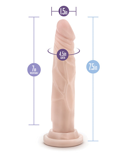 Blush Dr. Skin Silicone Dr. Carter 7.5" Dildo  - Vanilla