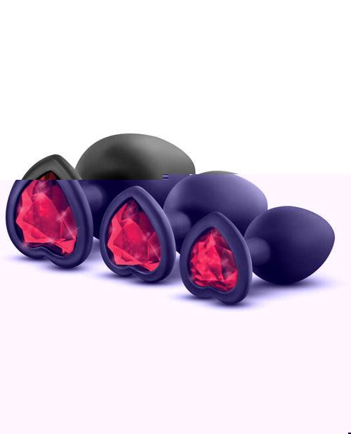 Blush Luxe Bling Plugs Training Kit - Black w/Red Gems