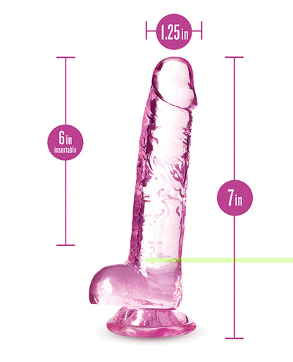 Blush Naturally Yours 7" Crystalline Dildo - Rose