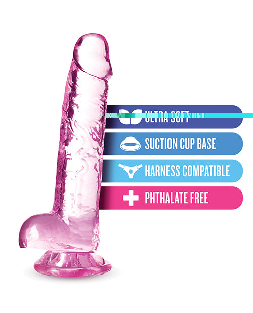 Blush Naturally Yours 7" Crystalline Dildo - Rose