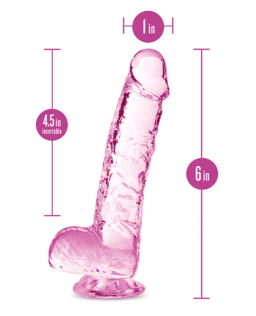 Blush Naturally Yours 6" Crystalline Dildo - Rose