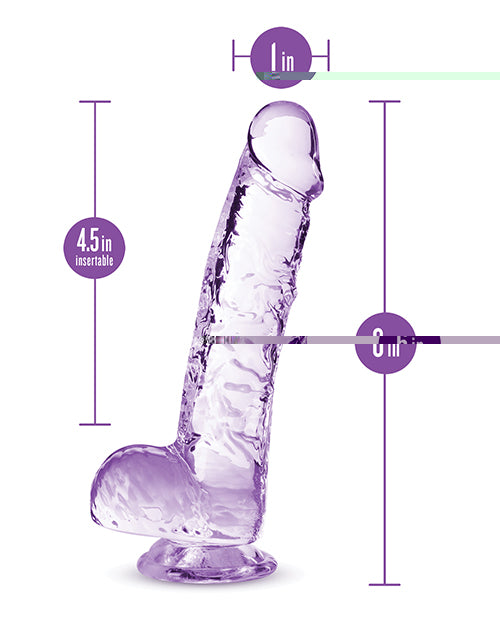 Blush Naturally Yours 6" Crystalline Dildo - Amethyst