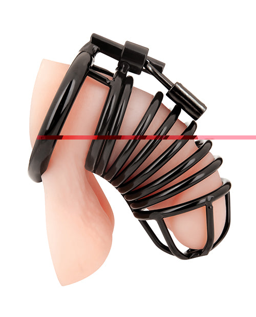 Blue Line Deluxe Chastity Cage - Black