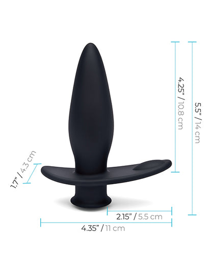 Blue Line Vibrating Anal Plug Pointer w/Remote - Black