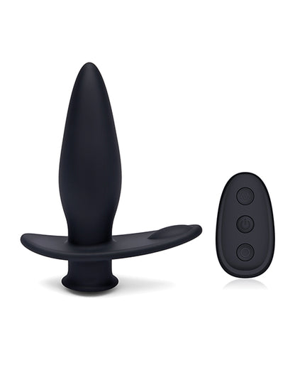 Blue Line Vibrating Anal Plug Pointer w/Remote - Black