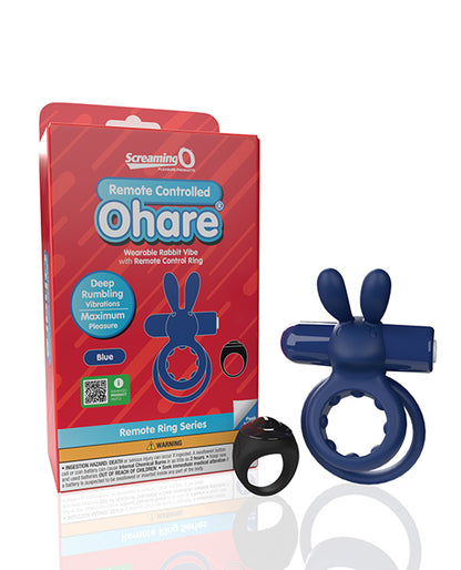 Screaming O Ohare Remote Controlled Vibrating Ring  - Blue